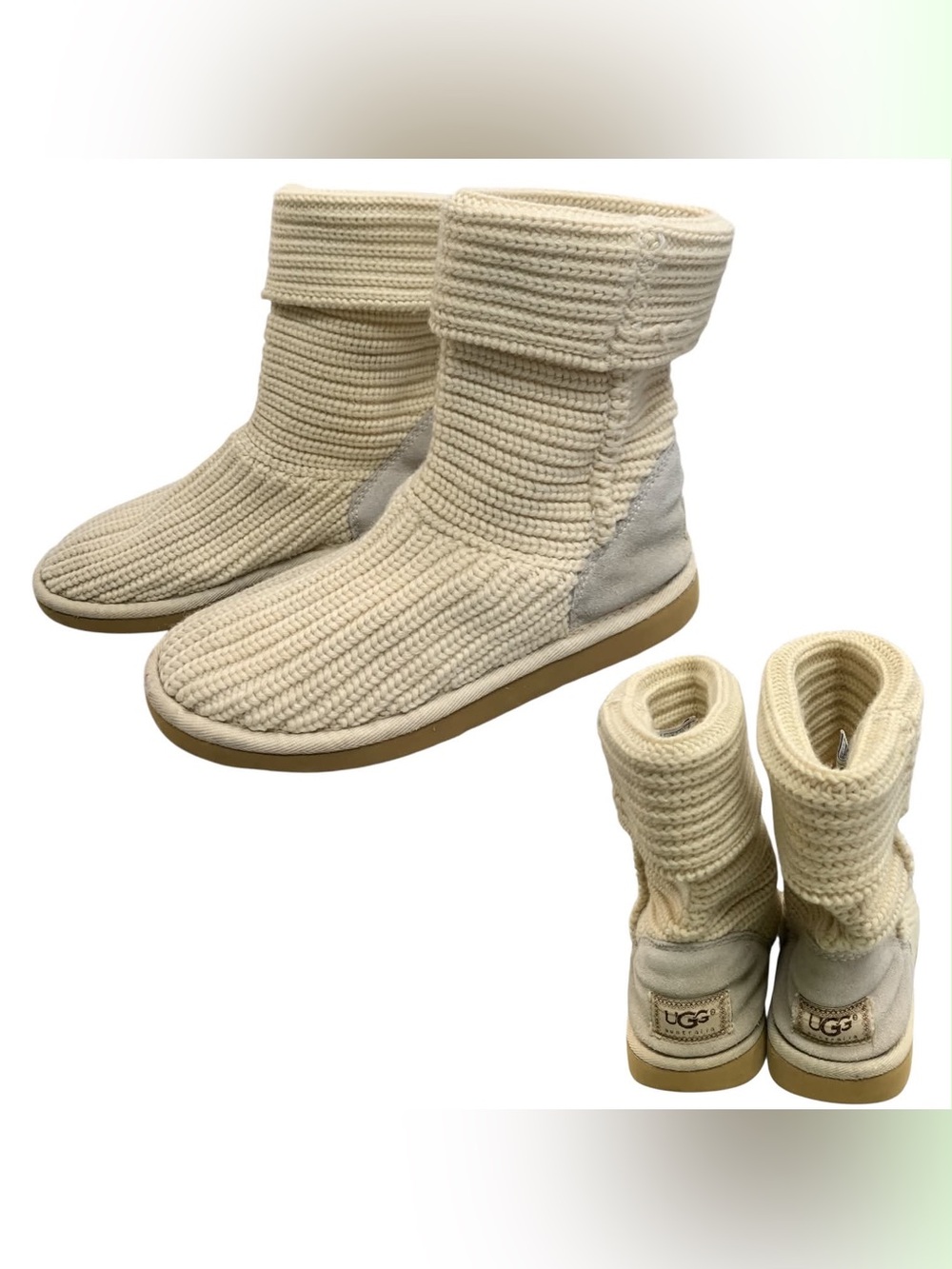 UGG Cream Knit Fold-Over Boot S8